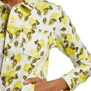 NWT L’AGENCE Celine Lemons Ivory Denim Jacket Size Small